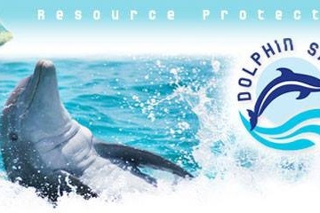 Dolphin leaping from water with 'Dolphin Smart' logo and text 'Resource Protection'.